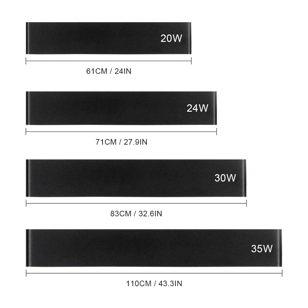 Modern Black Bathroom Vanity Light 32.6inch Vanity Light for Bathroom 30W Up and Down Indoor Wall Lighting Fixtures Natural White 4000K (Black-Natural White / 32.6 inch)
