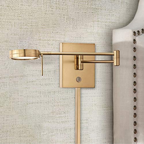 P4308 248 George's Reading Room LED Swing Arm Wall Lamp (Honey Gold)