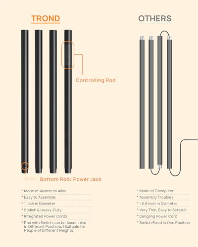 Floor Lamp Modular 71 in Tall Pole Light (Warm light Black)