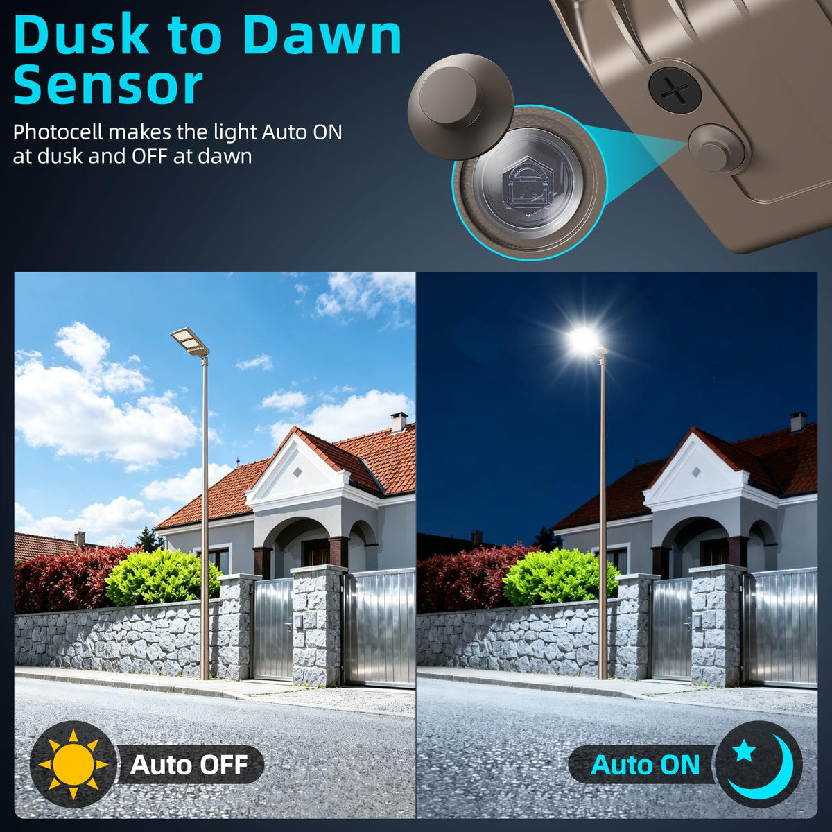 8Pack 400W LED Parking Lot Lights Dusk to Dawn Outdoor Street Area Light