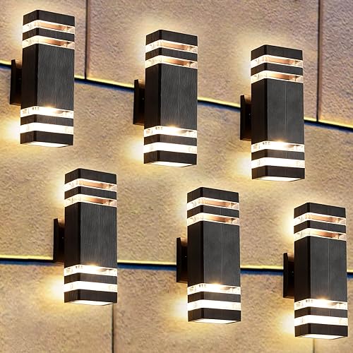6 Pack Outdoor Lights (2-tier 12.8 Inches)