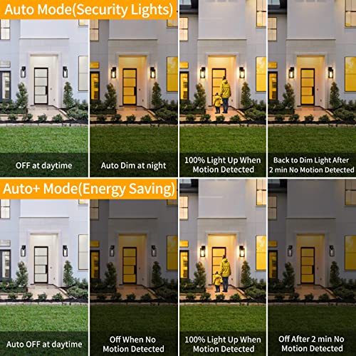 2 Pack Motion Sensor Outdoor Lights (Black / 13.25 inch)