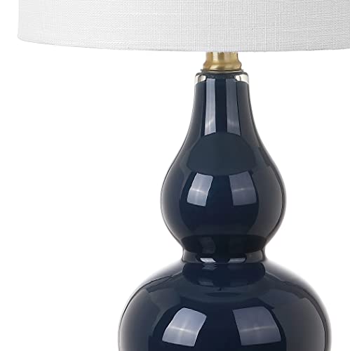 Anya Gourd Glass Table Lamp 20.5" (Single / Navy)