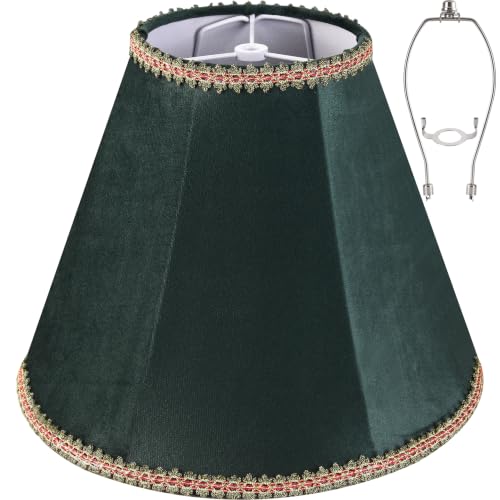 Green Velvet Lamp Shades 1 Pc Bell Shade 6"×13"×9.8" (6*13*9.8in / Green-1 Pack)