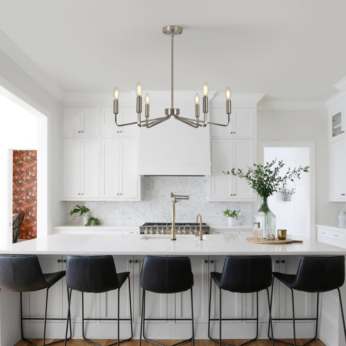 6 Light Brushed Nickel Chandeliers for Dining Room (Nickle / 6-Light)