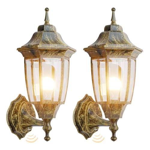 Dusk to Dawn Outdoor Porch Light with Bulb (Gold / Dusk to Dawn-Aluminum)