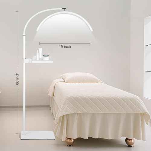 Half Moon Lash Light with Tool Tray for Eyelash Extensions & Estheticians (White)