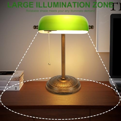Bankers Desk Lamp (Small / Retro Gold+Green)