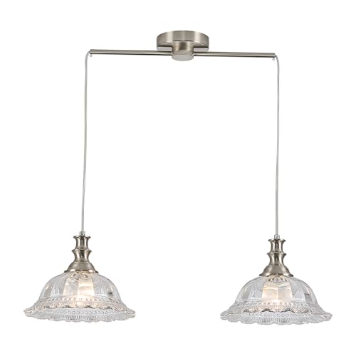 Vintage Pendant Light Fixtures Modern Glass Hanging Lights with Adjustable Cord for Kitchen Island Dining Room Living Room Hallway