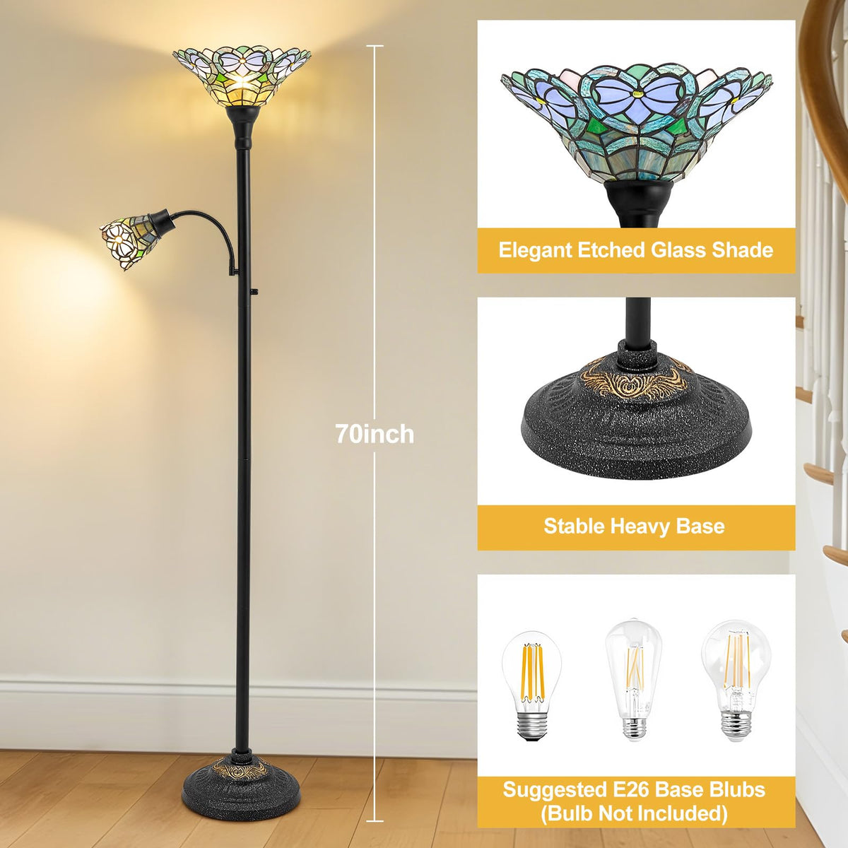 Torchiere Floor Lamps for Living Room (Multicolor)