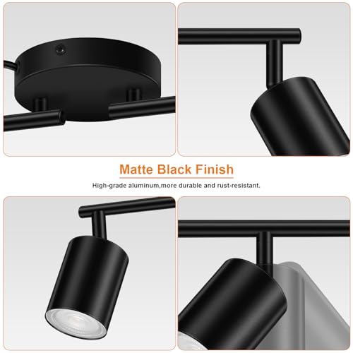 Plug in Track Lighting LED (4-Light Track Light(Black))