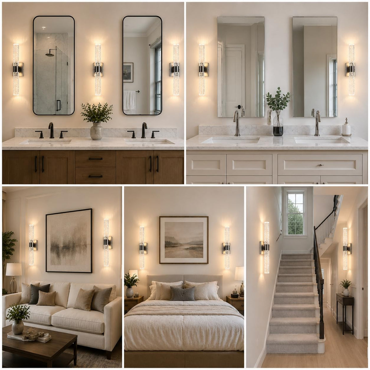 Modern Wall Sconces Set of Two (Nickel / 18in)