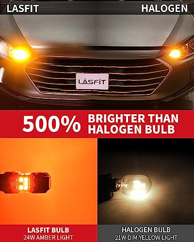T3 1157 LED Bulb Amber Built In Resistor Yellow Turn Signal CANBUS Error Free 500% Bright Blinker 1157A 1157NA 2057 2357 2357A 7528 1034 BAY15D Front DRL Parking Light Anti Hyper Flash (Amber / 1157)