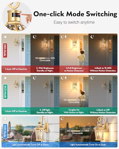 Motion Sensor Front Porch Light (Gold / 1-pack)