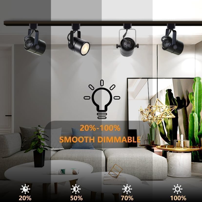LED Track Lighting Kit GU10 3000K 12 Lights Black