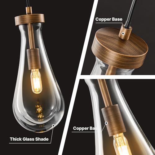 Set of 2 Raindrop Pendant Lights (Brown / Set of 2)