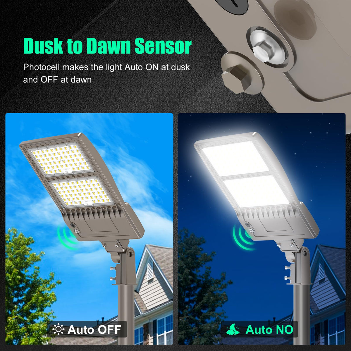 10Pack 480 Volt 320W LED Parking Lot Light with Photocell (320W)
