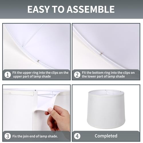 Drum Lamp Shades Set of 2 (Fabric White)
