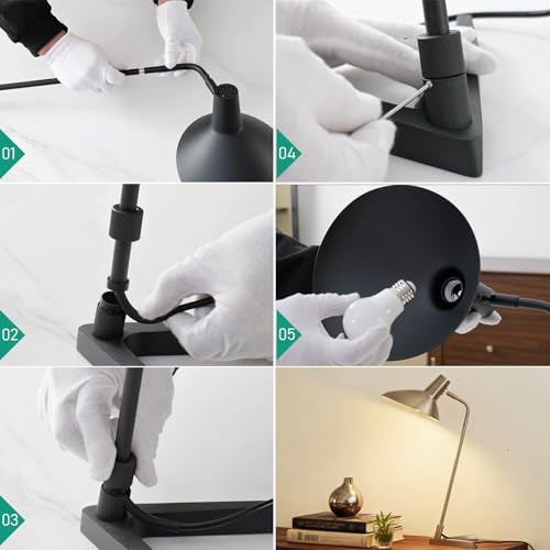 Industrial Desk Lamp Metal Modern Table Lamp 22" (Brushed Nickel)