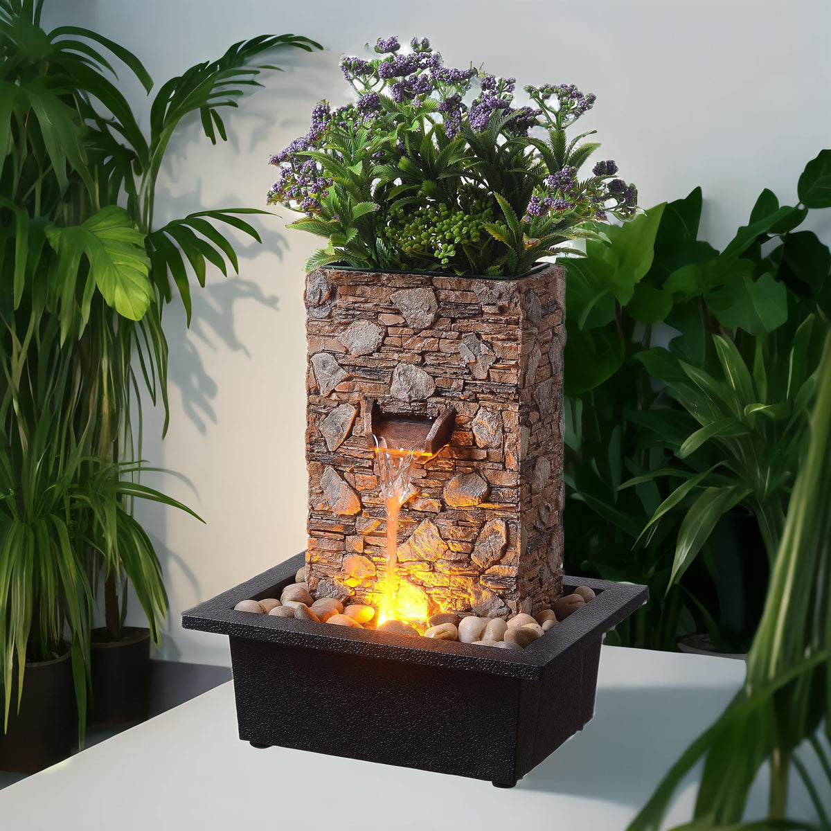 Tabletop Waterfall Fountain (Brown)