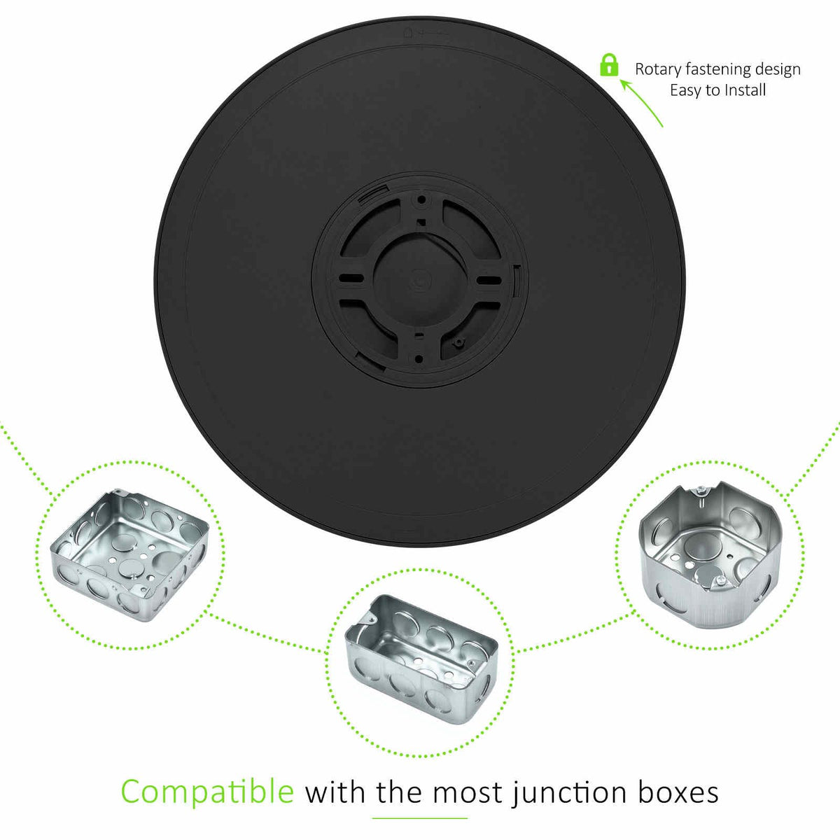 LED Flush Mount Ceiling Light 12in Thin 3CCT Black Wired (12Inch-6 Pack / Black)