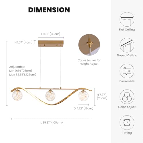 Dimmable Kitchen Island Lighting (Gold)