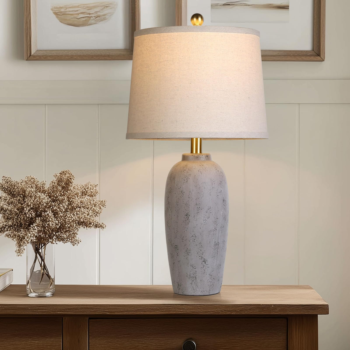 25“ Jar Table Lamps Set of 2 (Gray)