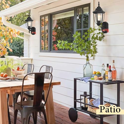 Porch Lights Outdoor Motion Sensor Wall Sconce Anti (Black / Standard - 1 Pack)