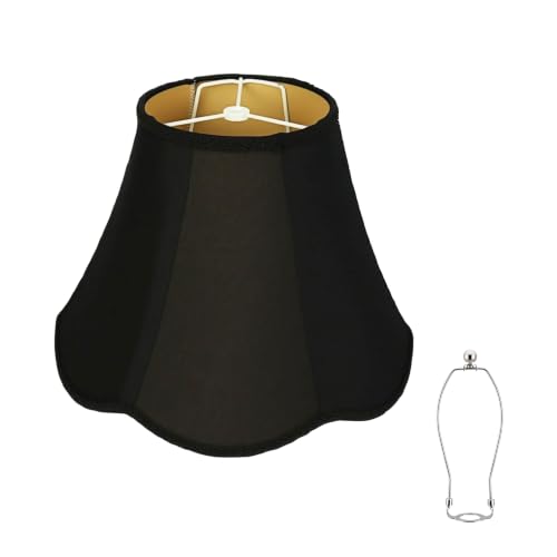 1 Pack Black Scalloped Lamp Shade (Black)