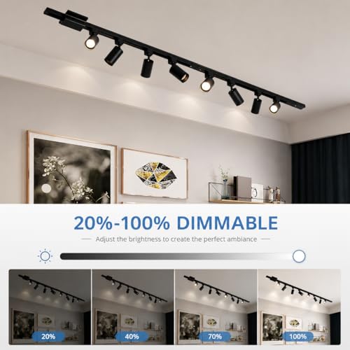12FT LED Track Lighting Kit with 3 (Black)
