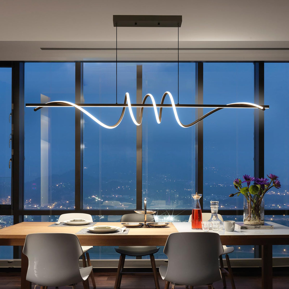 Modern Ceiling Chandelier Light (A / 57IN)