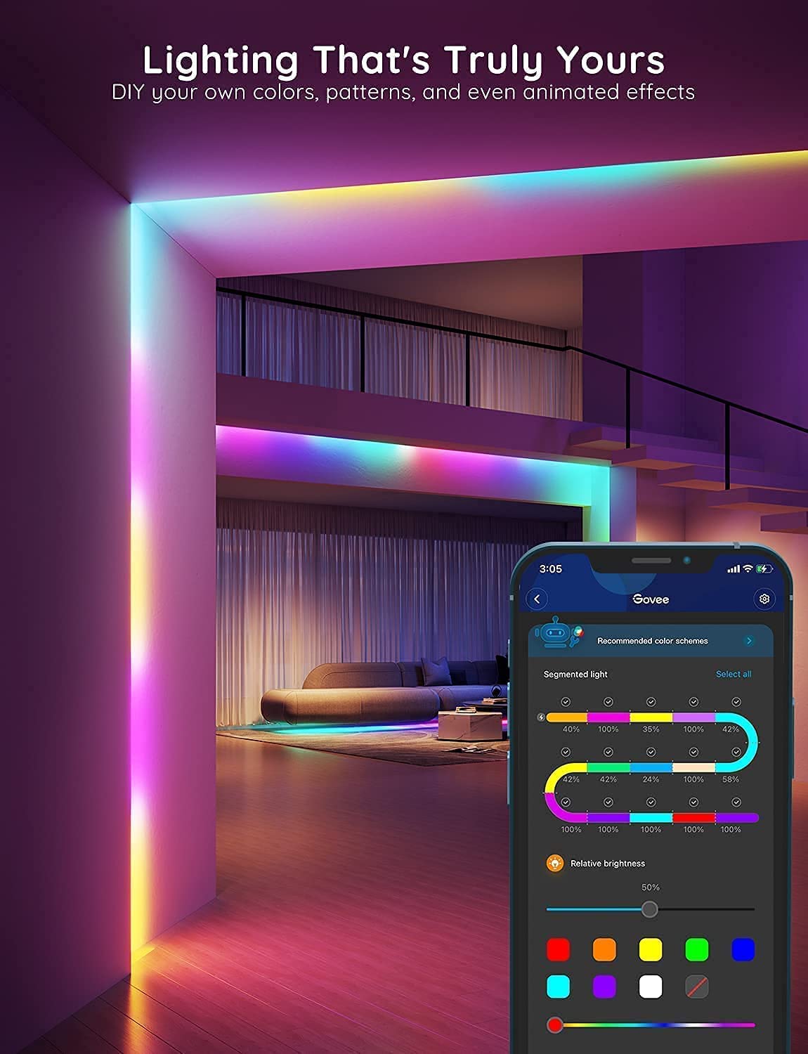 16.4ft RGBIC LED Strip Lights (16.4ft)