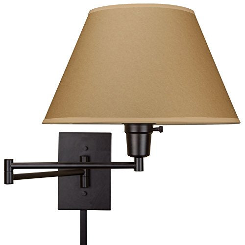 Cambridge 15" Modern Swing Arm Wall Sconce with 3 (Black,Beige Paper Shade)