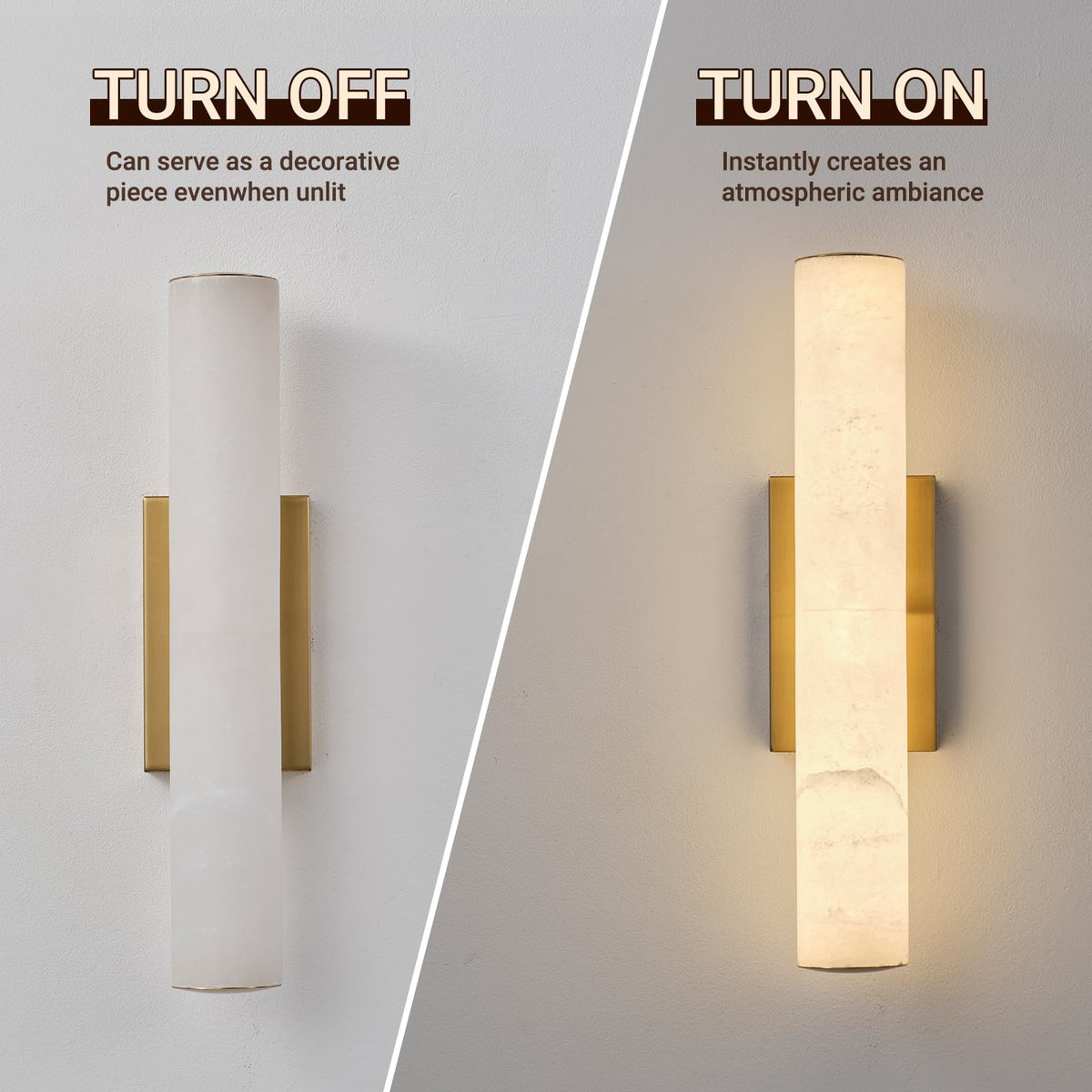 20in Alabaster Wall Sconces (Gold-20in-1 Pack)