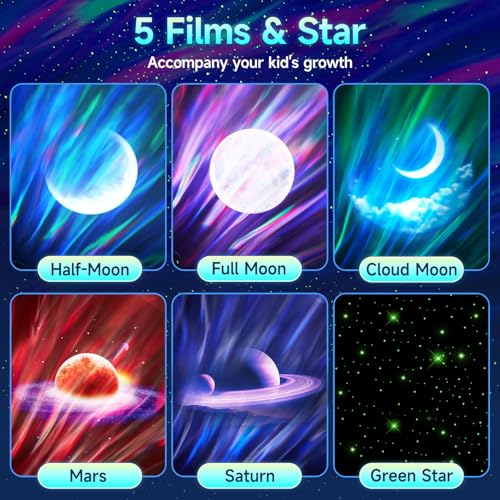 Ambient Lighting Sound Machine Aurora Night Light Projector with 30 Sounds (blue 3)