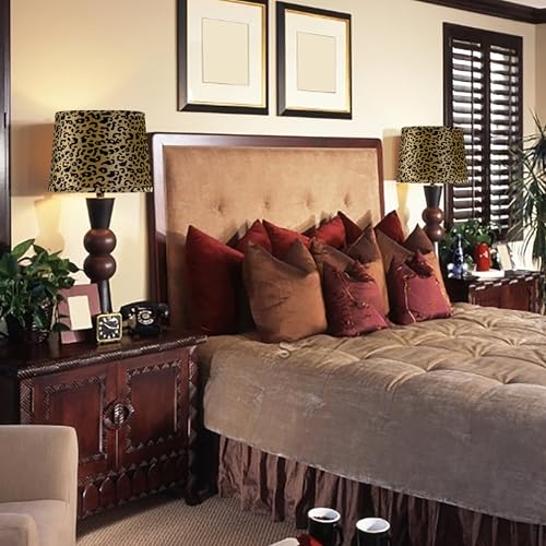 Leopard Lamp Shade Set of 1 (11"×13"×10"-1 Pc / Multi - Leopard Fabric)