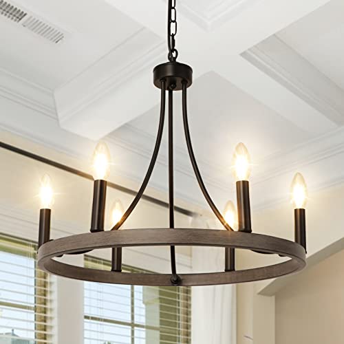 Wagon Wheel Chandelier Farmhouse Foyer Light Fixtures