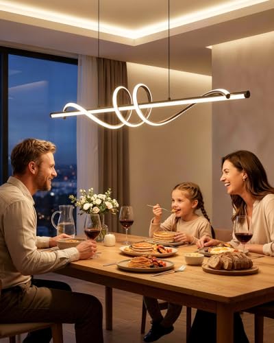 39.4in Dining Table Light Fixture (Black / 39.4in)