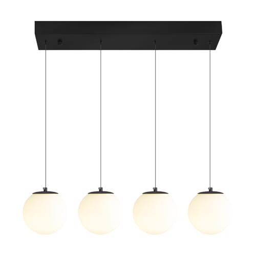 Dining Room Light Fixture 4 (Black-White / Rectangle 4-Light)