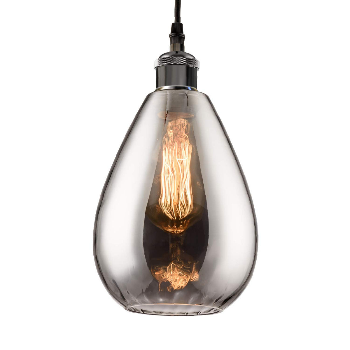 Industrial Glass Pendant Lights for Kitchen Island (Chrome / 1 PCS)