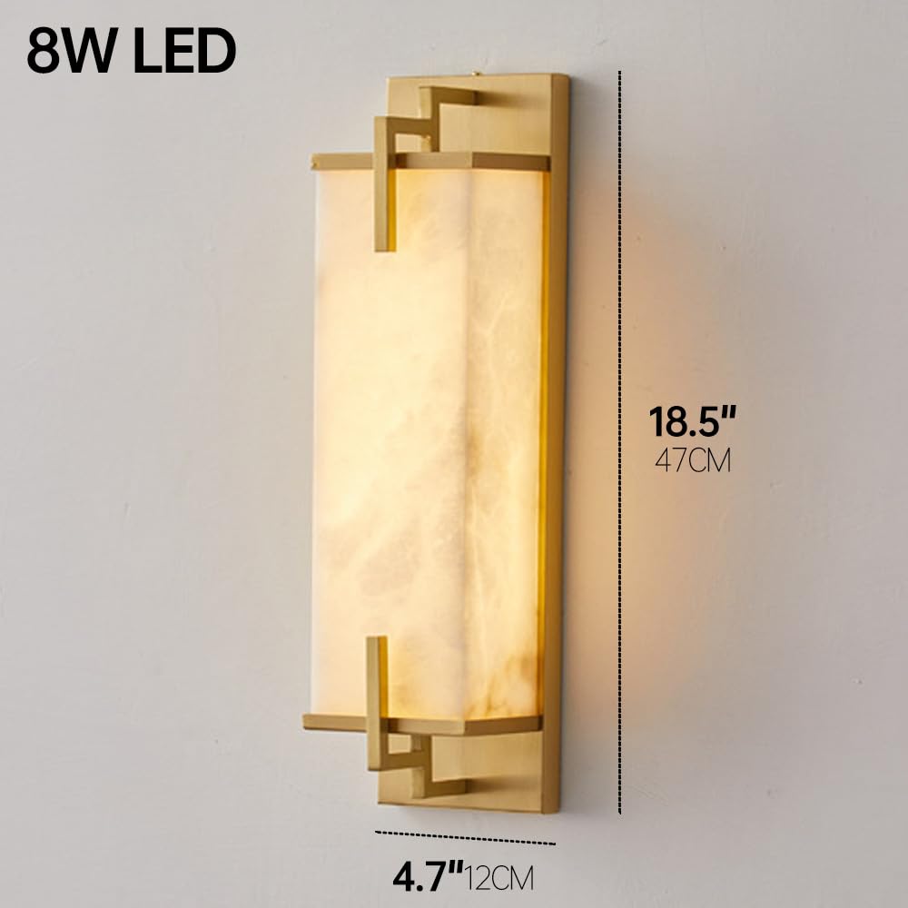 Modern Marble Wall Sconce Natural Alabaster Sconce (Gold / 47CM)