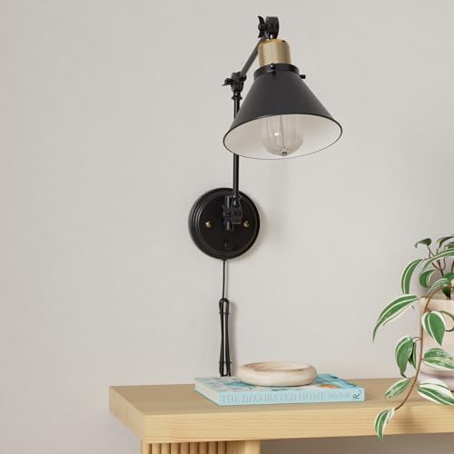 Dimmable Wall Sconce (Black / 2 Pack- (Remote+Bulbs))