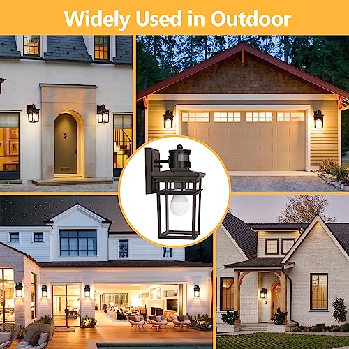 Dusk to Dawn Motion Sensor Outdoor Wall Lantern with 4 Modes and LED Bulb (Oil-Rubbed Bronze)