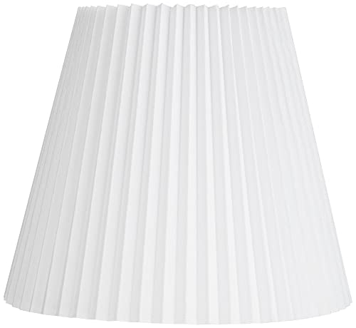 Edie Large White Linen Knife Pleat Lamp Shade 10x17x14.75 (White)
