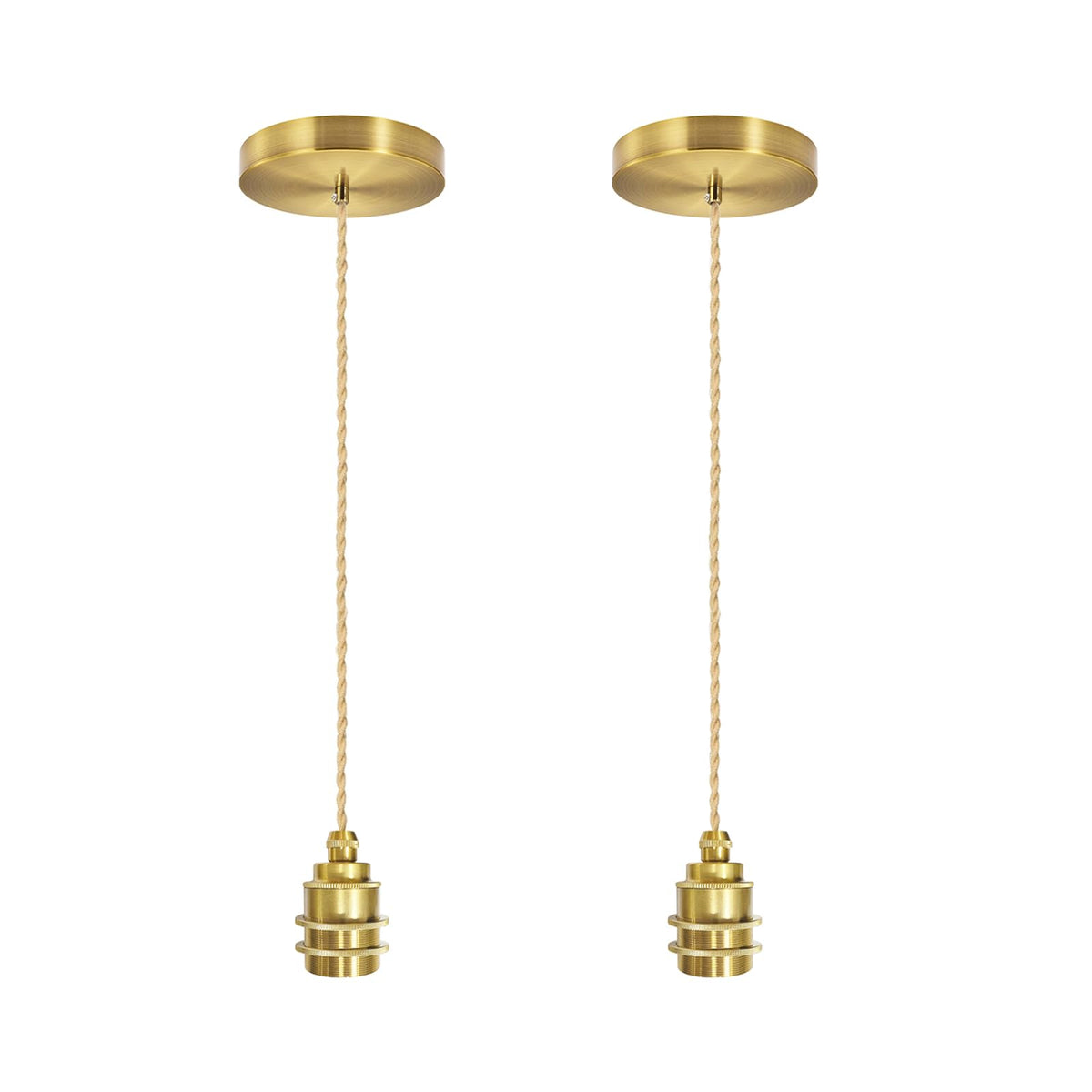 2 Pack Hardwire Gold Pendant Light Cord Kit 4.92ft (Gold 2pack)