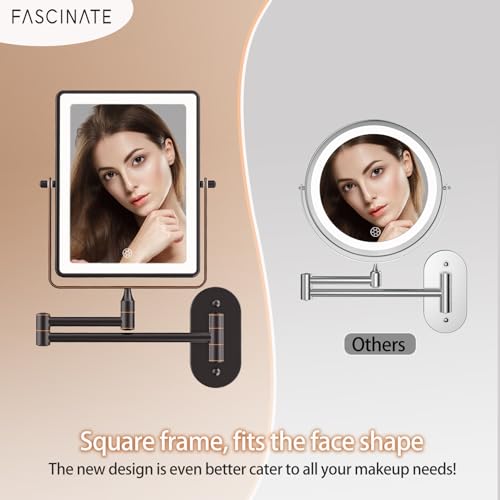 8.7" 5000mAh Rechargeable Wall Mounted Makeup Mirror (Bronze a)