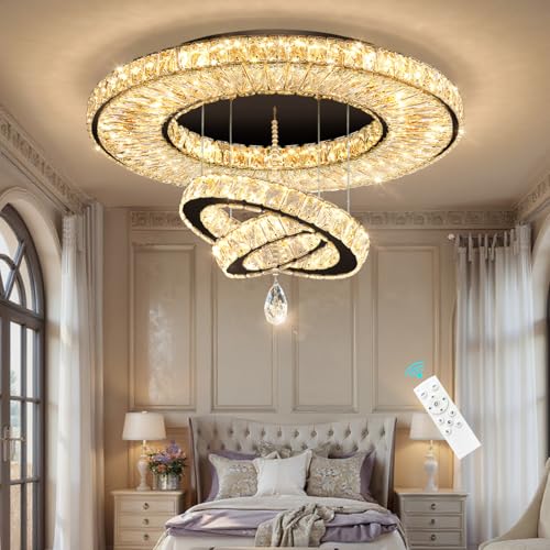 Modern Chandelier for Living Room Light Indoor LED Dimmable Lights Ceiling Chandeliers for Dining Room Bedroom Entryway Black 60W LEDs Fixtures 4800 Lumens (Black / W32")