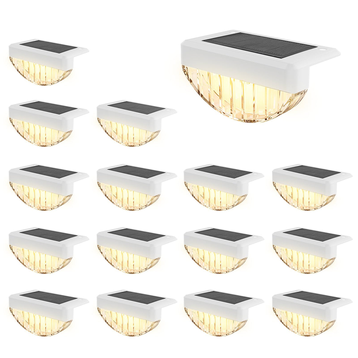 16 Pack Solar Deck Lights Outdoor (White / 16 Pack)