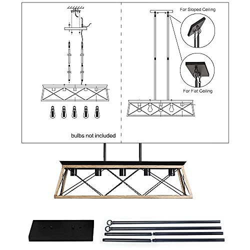 Farmhouse Chandeliers for Dining Room (Oak)