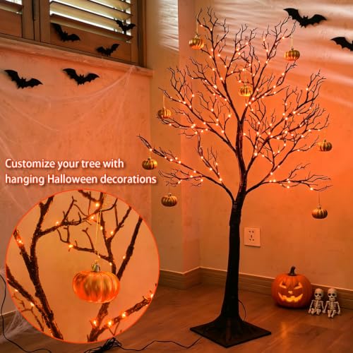 Halloween Tree Lights 150 Orange LED 4FT Plug in